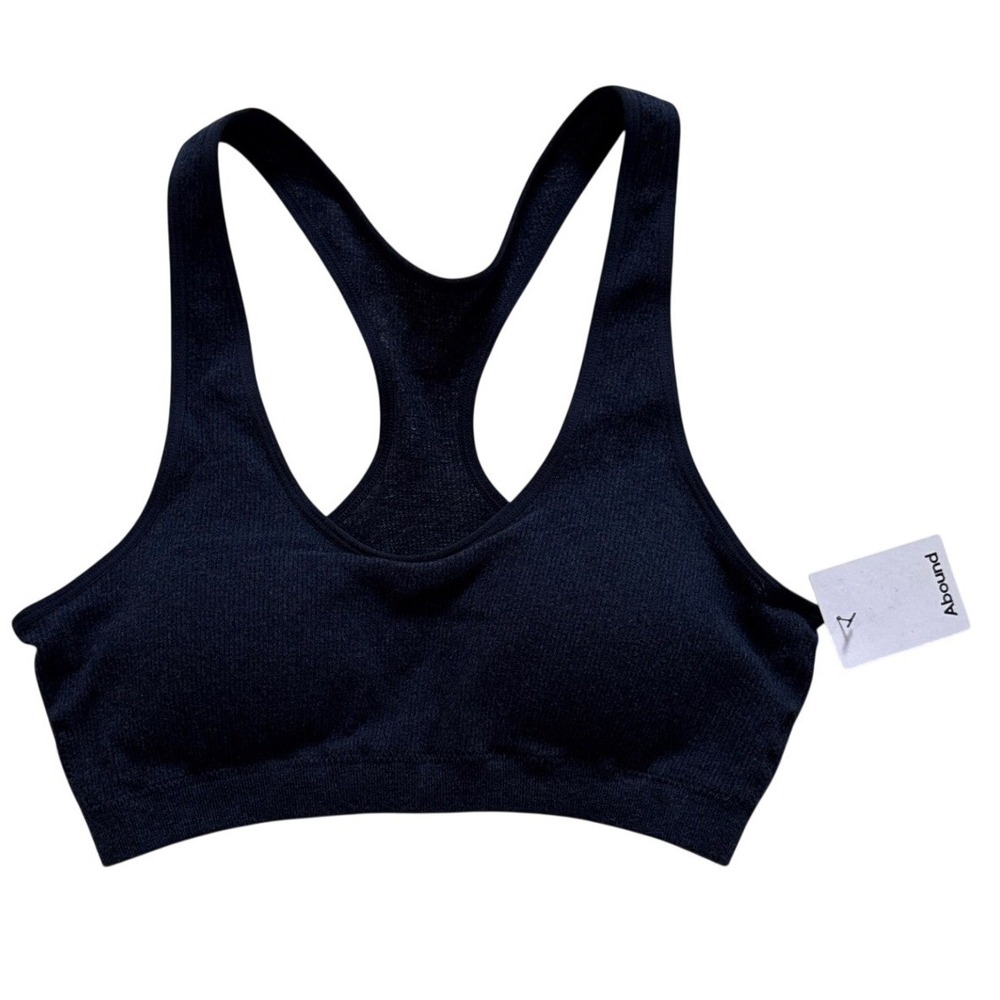 Abound Womens Seamless Racerback Sports Bra Navy Blue Heather ABD16947 Size M